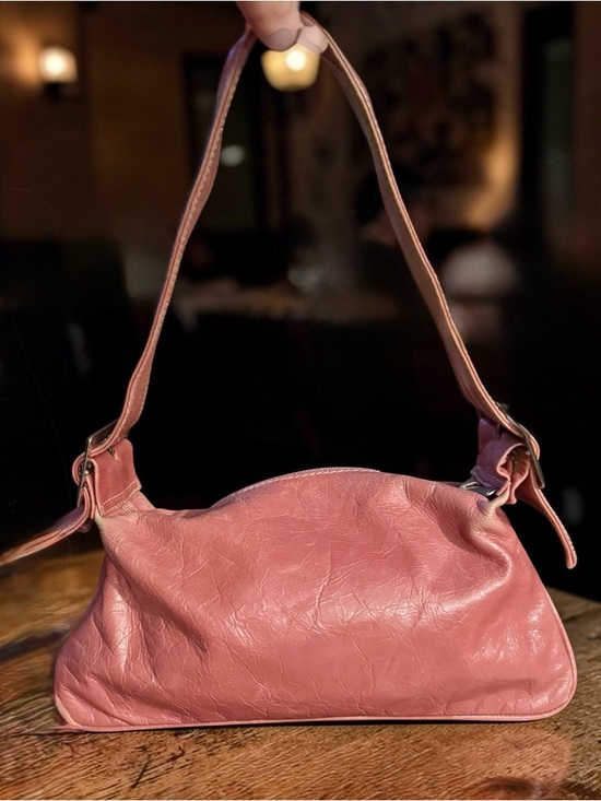 Jenny Handbags - Vintage 90s Y2K Jenny VERA PELLE made in ITALY Pink Leather Hobo Bag